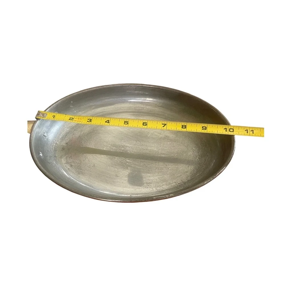 Vintage COP Made in Portugal Copper Oval Au Gratin Pan | Brass Handle | 10